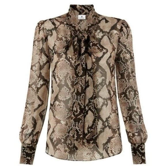 Altuzarra for Target Python Print Bow Blouse Size M - Picture 1 of 8